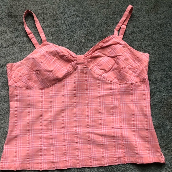Fashion Bug pink/coral patterned tank top size XL - Picture 1 of 6